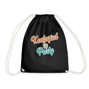 Koalafied to Party Qualified Pun Cute and Funny Ko - Drawstring Bag - black - Front