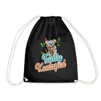 Totally Koalafied - Qualified Pun Cute Funny Anima - Drawstring Bag - black - Front
