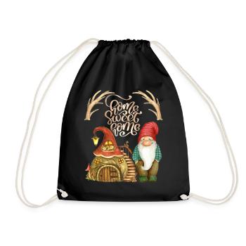 Nain Gnome, Maison naine, Contes de fées avec nains - Sac de sport léger - noir - Devant