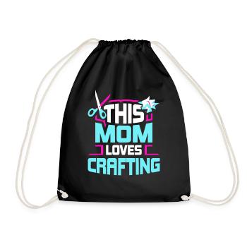 This Mom Loves To Craft Mom Crafts - Drawstring Bag - black - Front