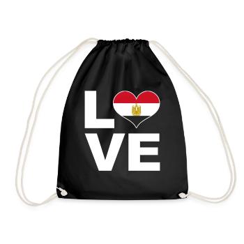 I love Egypt heart flag Egypt - Drawstring Bag - black - Front