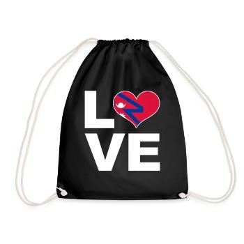 J’adore le drapeau du cœur du Népal - Sac de sport léger - noir - Devant
