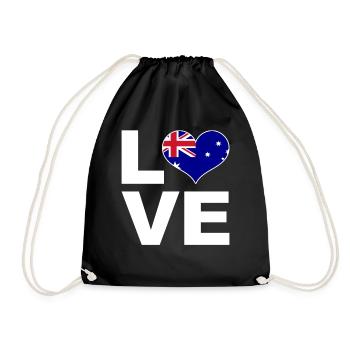 Ich liebe Australien Herz Flagge Australien - Turnbeutel - Schwarz - Vorne