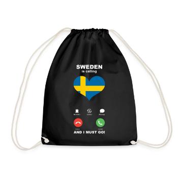 La Suède appelle Sweden Heart Souvenir - Sac de sport léger - noir - Devant