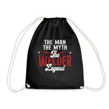Welder Welding Dad Father Vintage - Drawstring Bag - black - Front