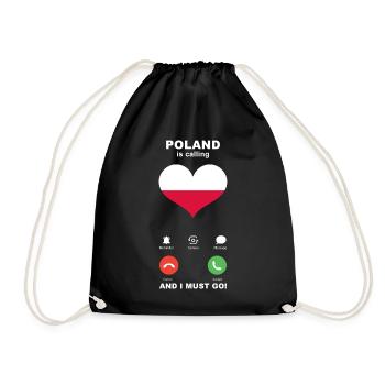 Polen is calling Polen Herz Souvenir - Turnbeutel - Schwarz - Vorne