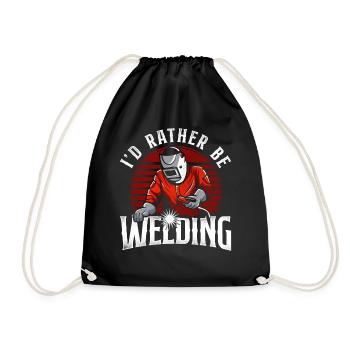 Welder Welding Vintage Retro I'd - Drawstring Bag - black - Front