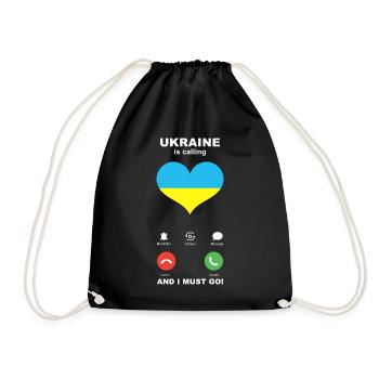 Ukraine is calling Ukraine Herz Souvenir - Turnbeutel - Schwarz - Vorne