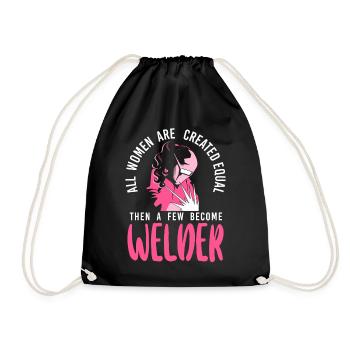 Welder Welding Female Welder All - Turnbeutel - Schwarz - Vorne