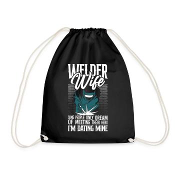 Welder Welding Marriage Wedding - Drawstring Bag - black - Front