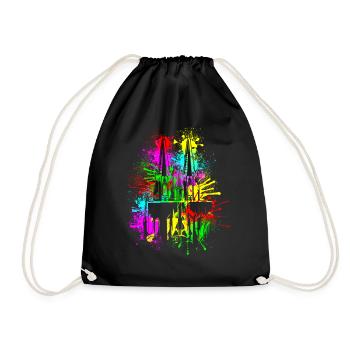 Cologne Cathedral Carnival Carnival Cologne Costume Replacement - Drawstring Bag - black - Front