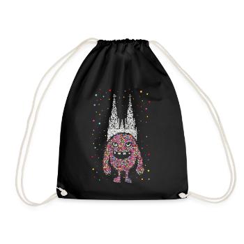 Confetti Cologne Cathedral Carnival Viva Colonia Kölle Jeck - Drawstring Bag - black - Front