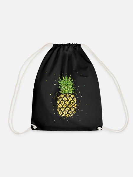 Ananas Kostümersatz Karneval Fasching Konfetti - Turnbeutel - Schwarz