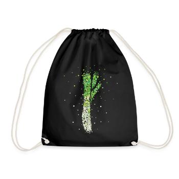 Leek Costume Replacement Carnival Carnival Confetti - Drawstring Bag - black - Front