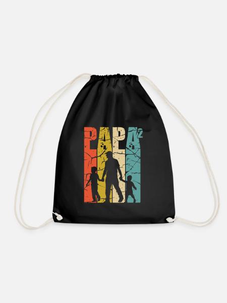 Papa hoch 2 - Turnbeutel - Schwarz