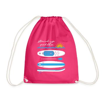Stand Up Paddling - Drawstring Bag - fuchsia - Front