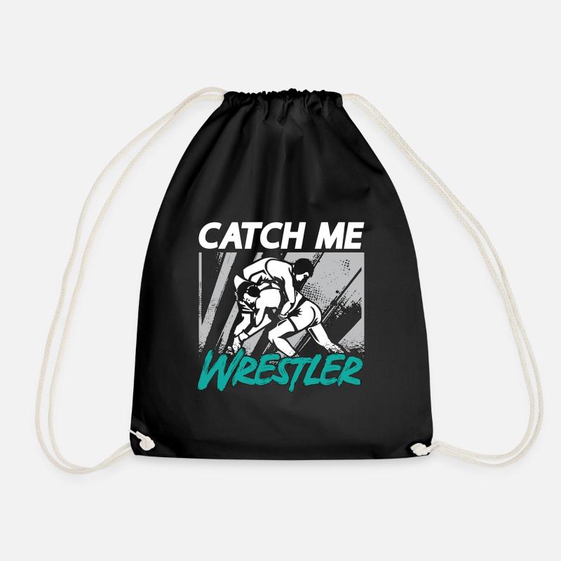 Catch Wrestling Catch Me Wrestler Fight Grappling - Drawstring Bag - black