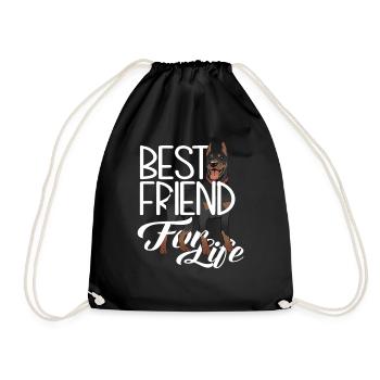 Dog Doberman Owner Friends - Drawstring Bag - black - Front