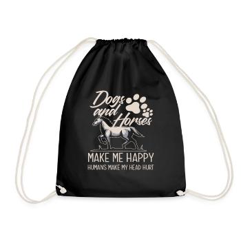 Les chiens et les chevaux me rendent heureux - Sac de sport léger - noir - Devant