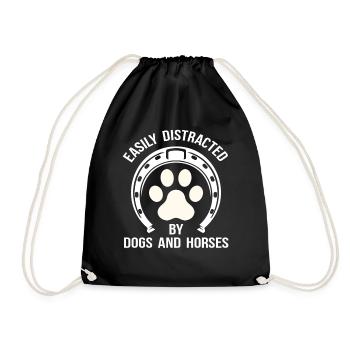 Cadeau Dog Horse Lover - Sac de sport léger - noir - Devant