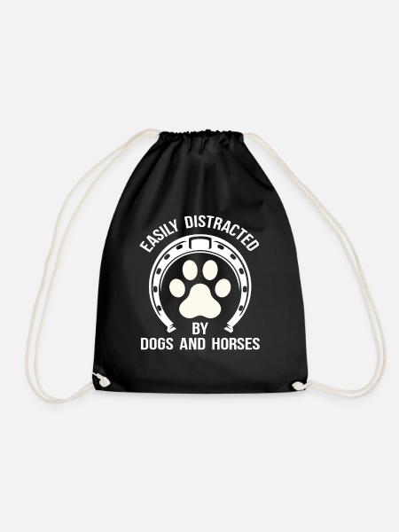 Hunde Pferde Liebhaberin Geschenk - Turnbeutel - Schwarz