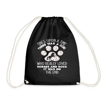 Chiens Chevaux Fille Femme - Sac de sport léger - noir - Devant
