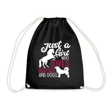 Juste une fille qui aime les chevaux et les chiens - Sac de sport léger - noir - Devant