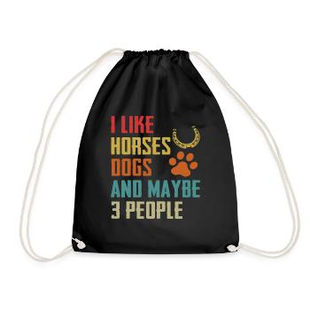 Drôles de chiens Chevaux Lover Cadeau - Sac de sport léger - noir - Devant