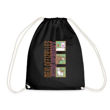 Mein offizielles Schlaf-Shirt, Schlaf-Faultier - Drawstring Bag - black - Front