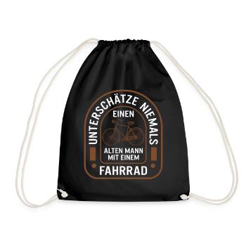 Unterschatze Niemals Einen Alten Mann Mit Einem - Drawstring Bag - black - Front