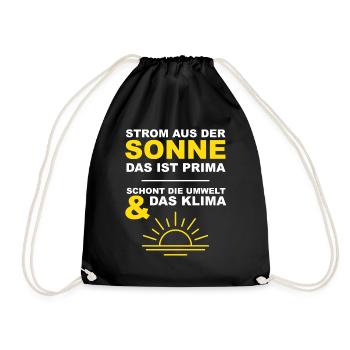 Umweltschutz Klimaschutz Solar - Turnbeutel - Schwarz - Vorne