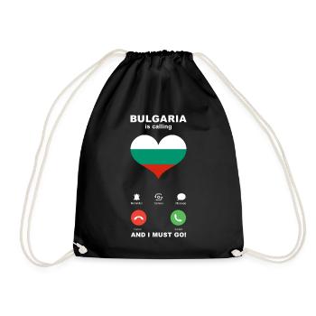 Bulgaria is calling Bulgaria Heart Souvenir - Drawstring Bag - black - Front