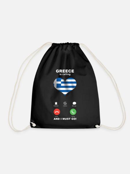 Greece is calling Greece Heart Souvenir - Drawstring Bag - black