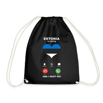 Estonia is calling Estonia Heart Souvenir - Drawstring Bag - black - Front