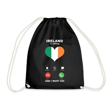 Ireland is calling Ireland Heart Souvenir - Drawstring Bag - black - Front