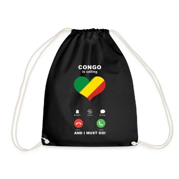 Le Congo appelle Congo Heart Souvenir - Sac de sport léger - noir - Devant