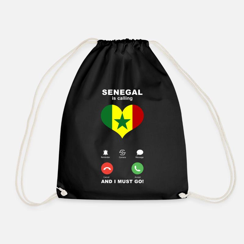 Senegal is calling Senegal Herz Souvenir - Turnbeutel - Schwarz