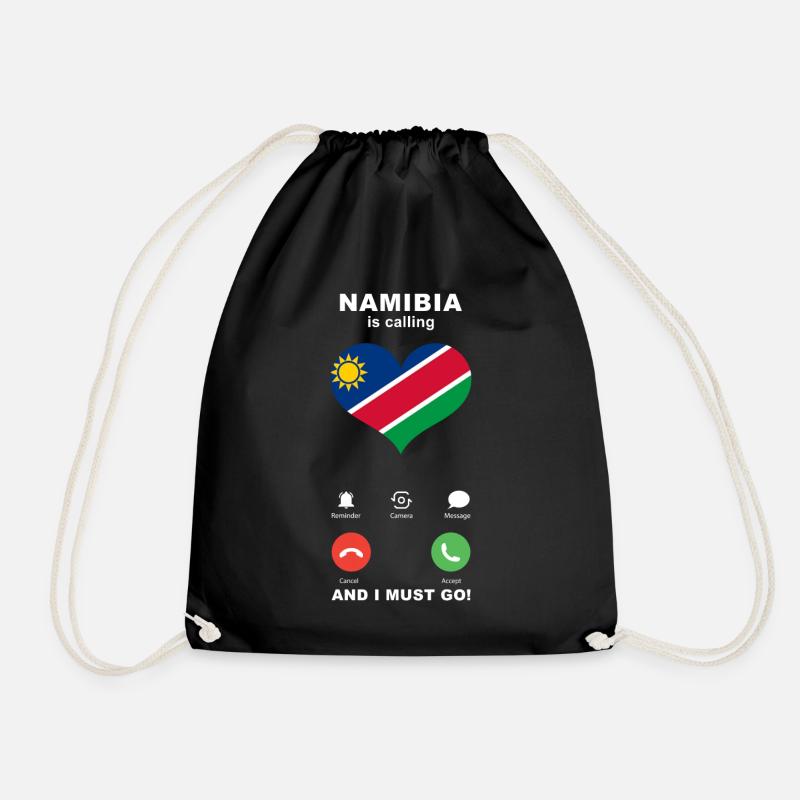Namibia is calling Namibia Herz Souvenir - Turnbeutel - Schwarz