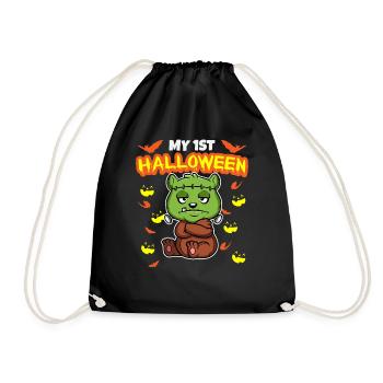 My First Halloween Scary Hallow's Eve Birthday - Drawstring Bag - black - Front