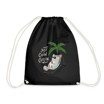 Just Chin Chillin Design for a Chinchilla - Drawstring Bag - black - Front