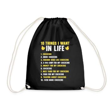 Chicken Agriculture Chicken Lovers Farming - Drawstring Bag - black - Front