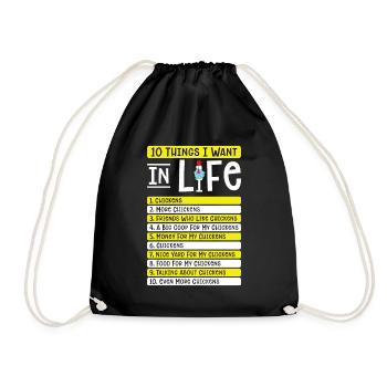 Chicken Agriculture Chicken Lovers Farming - Drawstring Bag - black - Front