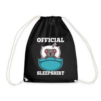 Official Sleeping Shirt Koala - Drawstring Bag - black - Front