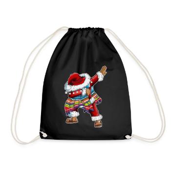 Mexikanischer Weihnachtsmann Poncho Sombrero Dab - Turnbeutel - Schwarz - Vorne