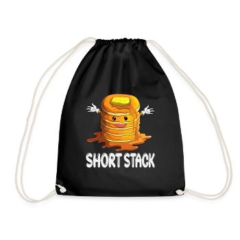 Kinder Pancake Short Stack lustig Frühstückoutfit - Turnbeutel - Schwarz - Vorne