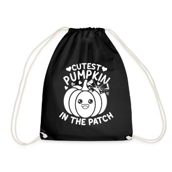 Halloween Pumpkin I Cutest Pumpkin In The Family - Drawstring Bag - black - Front
