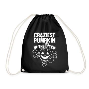 Craziest Pumpkin In The Patch - Funny Halloween - Drawstring Bag - black - Front