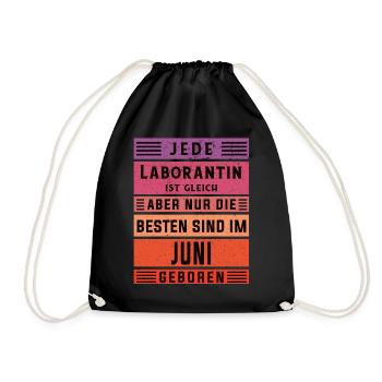 Chemiker Geburtstag Juni geboren Laborantin - Turnbeutel - Schwarz - Vorne