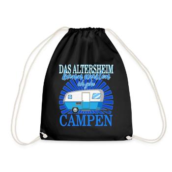 Das Altersheim kann warten, ich gehe campen Opas - Drawstring Bag - black - Front