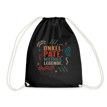 Onkel Pate Mythos Legende Shirt, lustiges - Drawstring Bag - black - Front